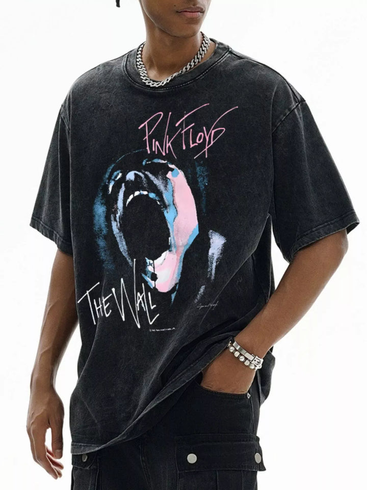 Men's Graphic Short Sleeve Oversized Washed T-Shirt