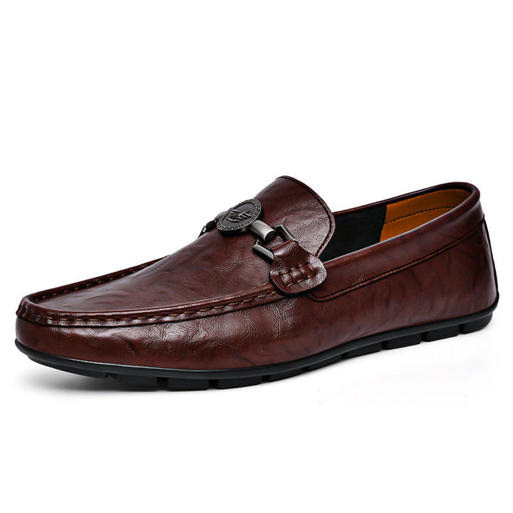 Mens Versatile Trendy Soft-leather Comfortable Casual Leather Shoes