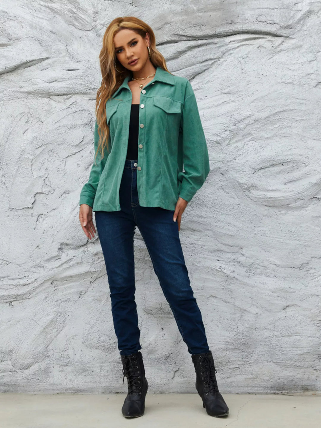 Casual Corduroy Button-Down Jacket