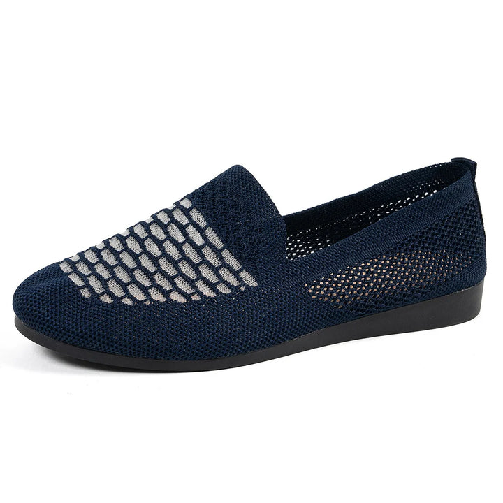 Mesh Breathable Slip-On Loafers with Perforated Design