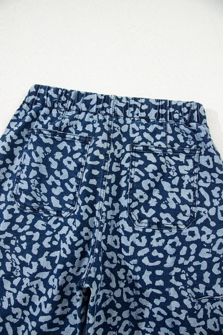 Leopard Print Wide Leg Jeans
