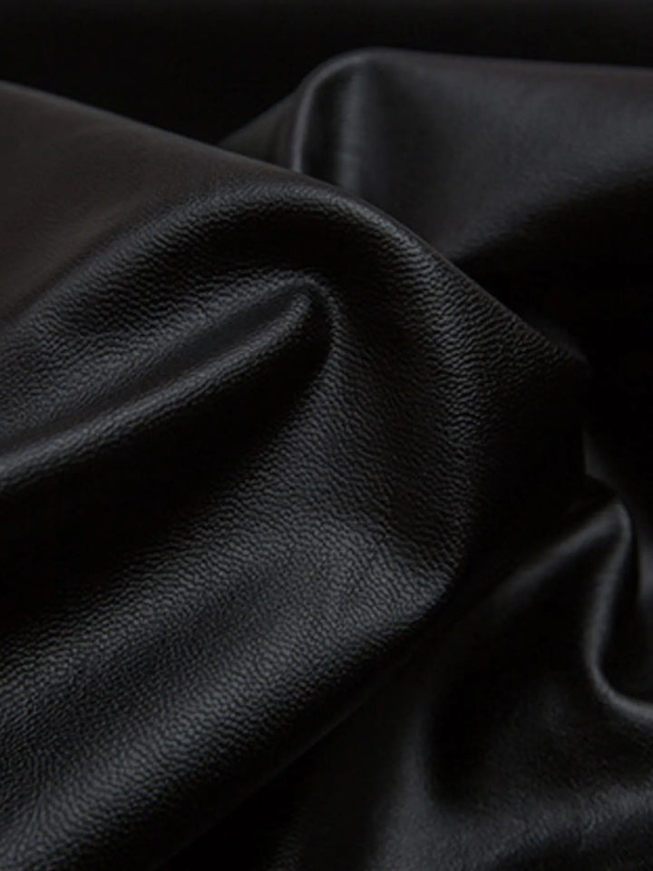 Men's Leather Bomber Jacket with Faux Fur Hood