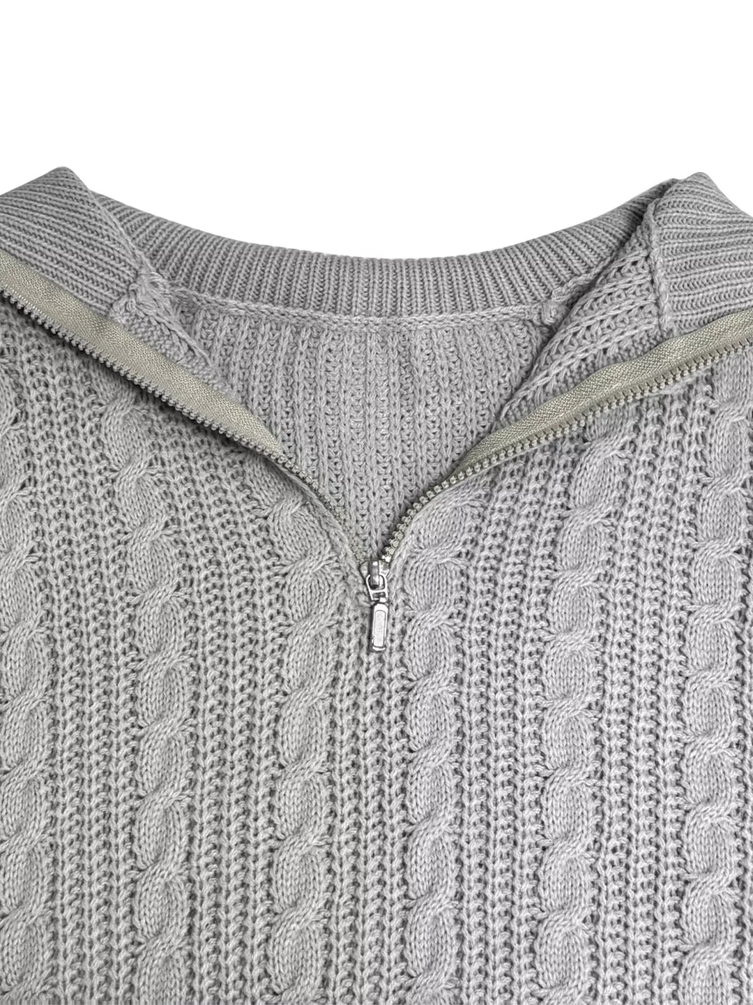 Cable Knit Half Zip Sweater