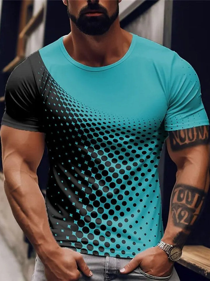 Men's Full Size Gradient Dot Print T-Shirt Plus Size