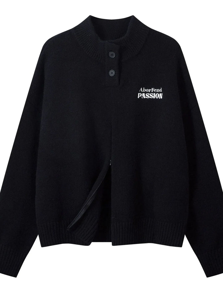Men's Oversized Quarter-Zip Knit Sweater