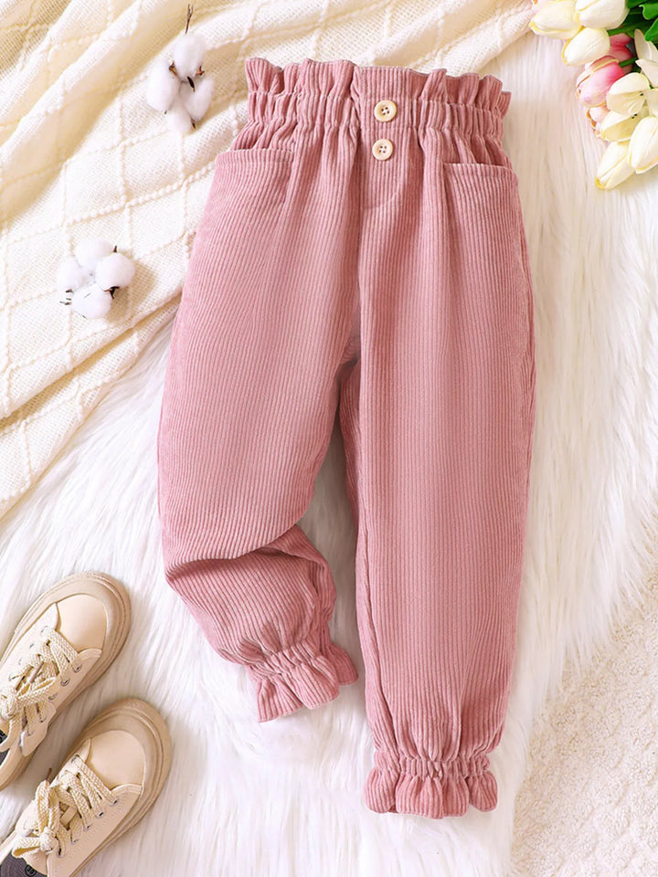 Children's Ruffled Hem Corduroy Pants