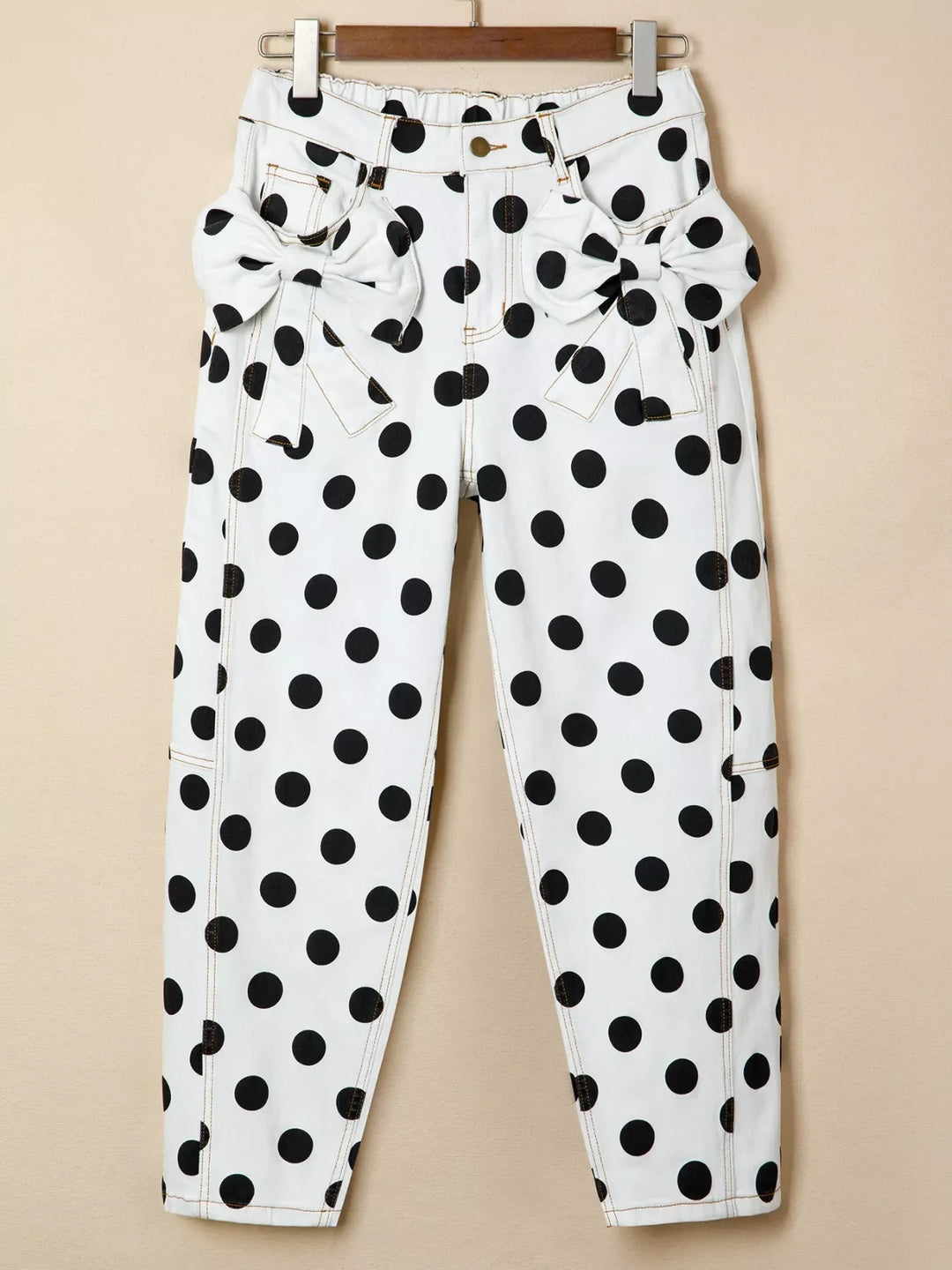 Polka Dot High-Waisted Jeans