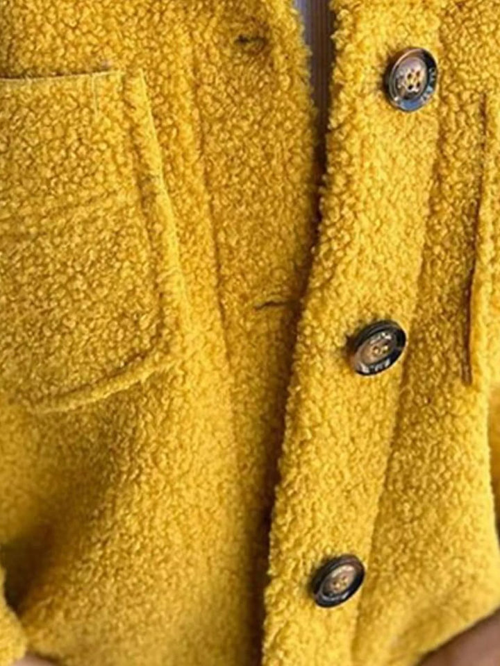 Full Size Single-Breasted Sherpa Shacket Plus Size