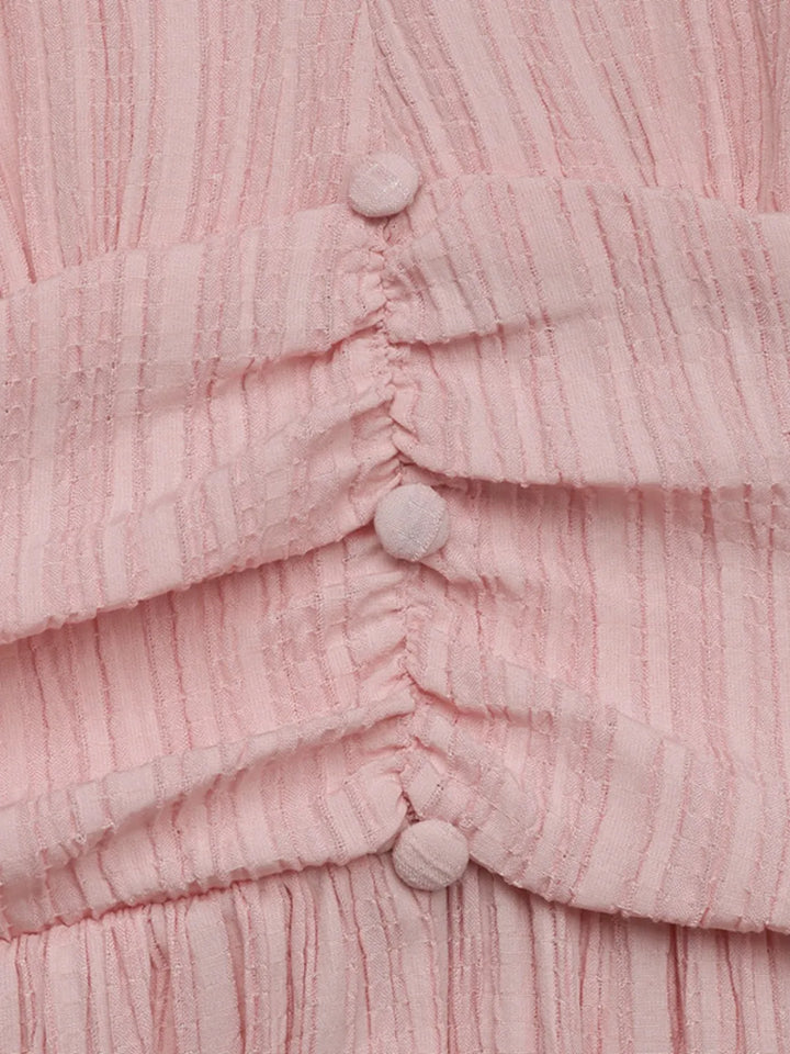 V-Neck Puff Sleeve Dress