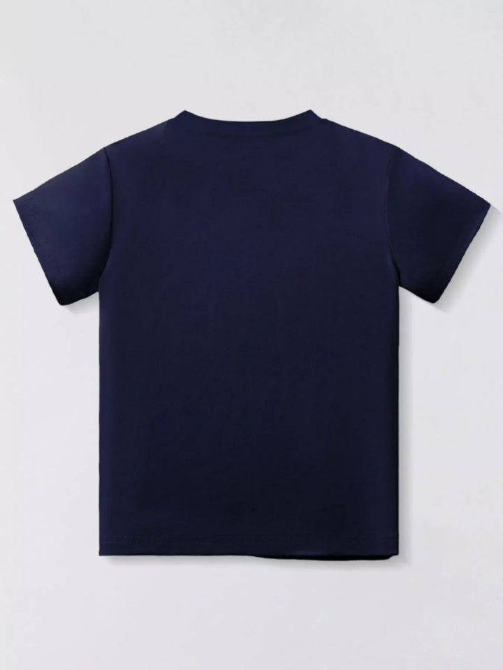Children's Fire Truck and Helicopter Print T-Shirt