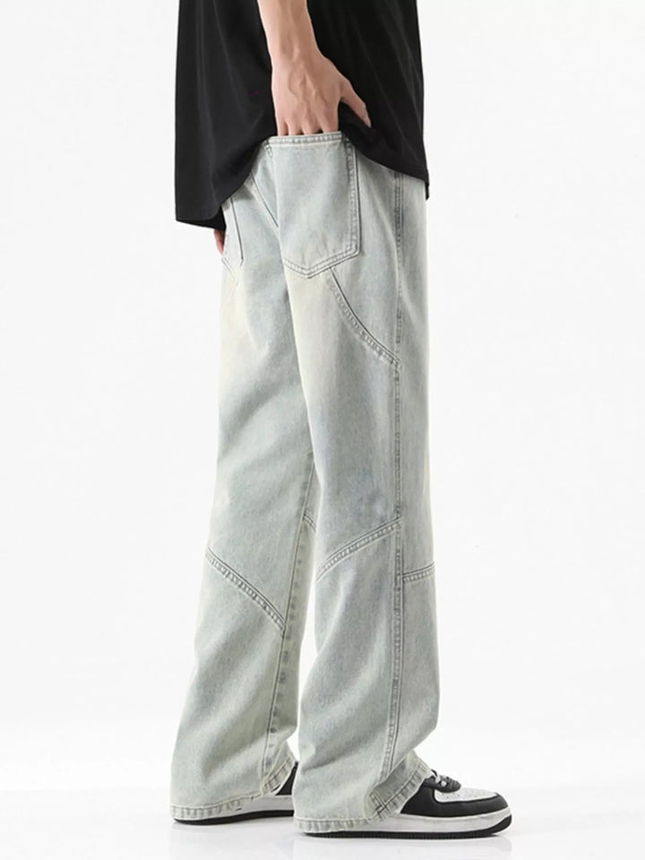 Men's Full Size Drawstring Wide Leg Jeans Plus Size