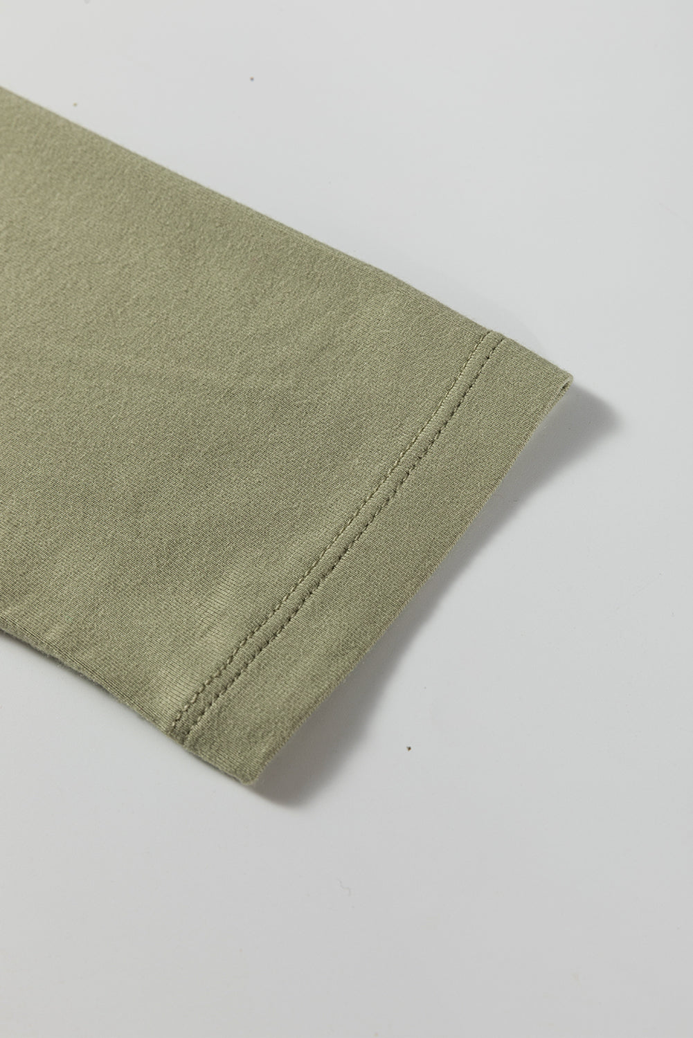 Laurel Green Solid Color Long Sleeve Fitted Top