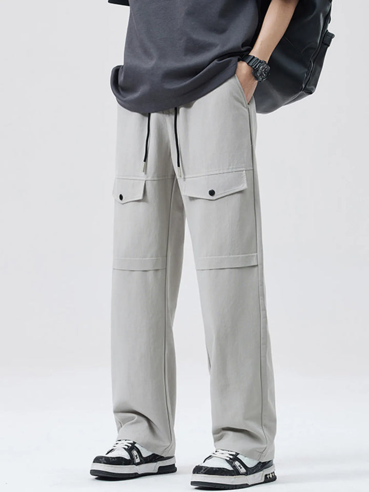 Men's Full Size Drawstring Wide Leg Cargo Pants Plus Size