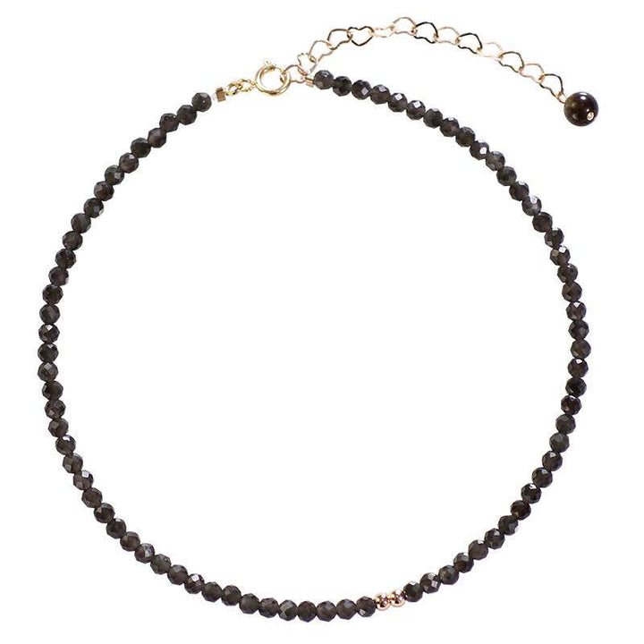 Ultra-fine Natural Obsidian Anklet For Women