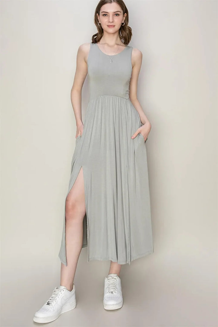 HYFVE Sleeveless Slit Midi Dress