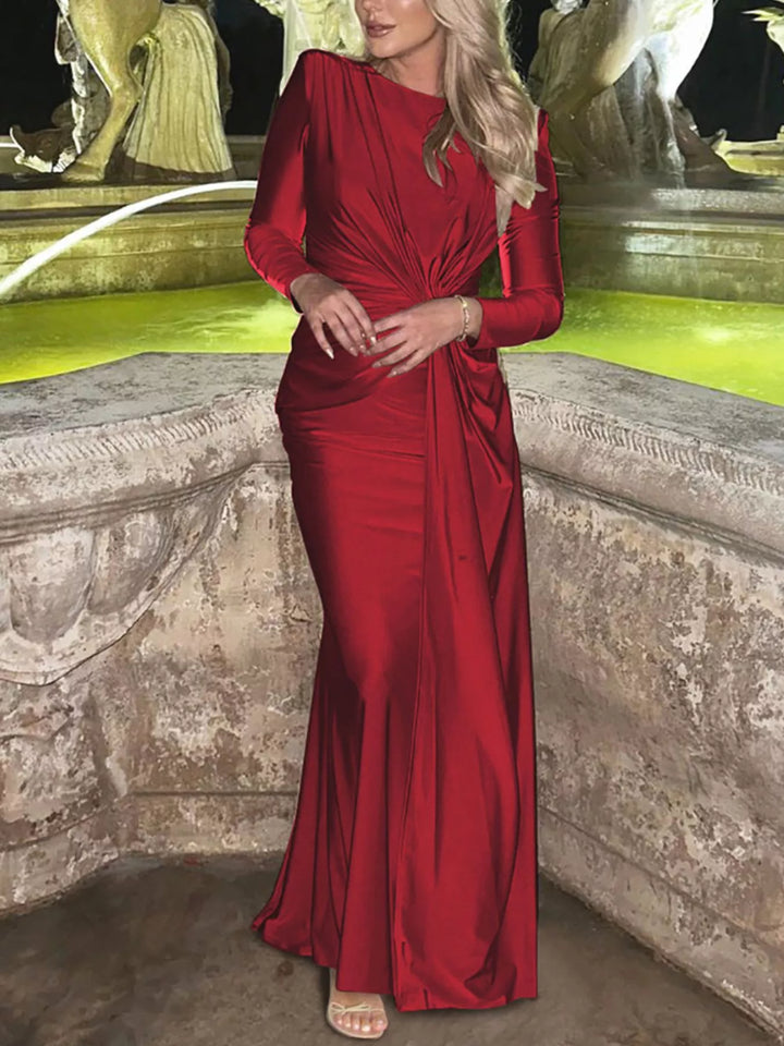 Twisted Long Sleeve Maxi Dress