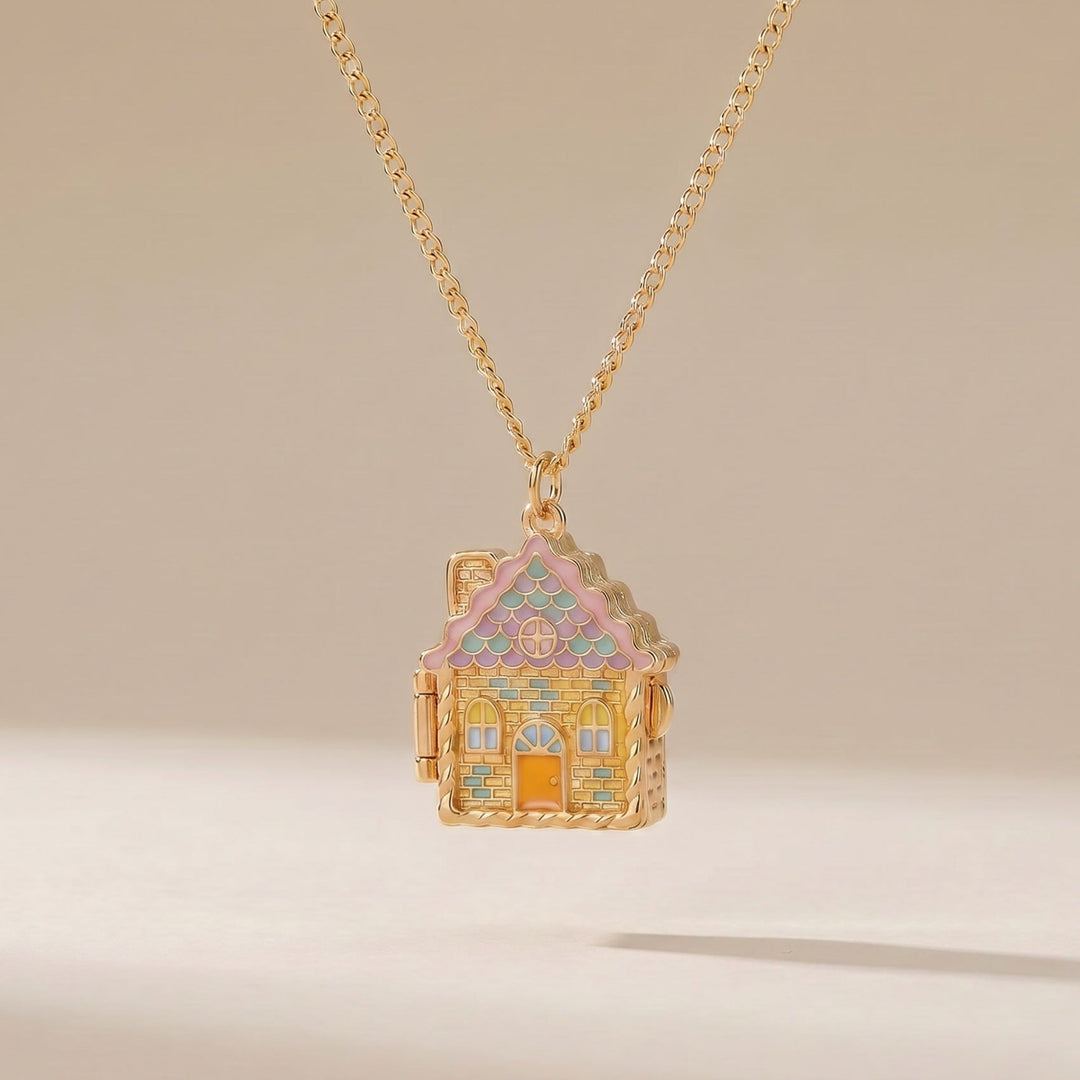 Gingerbread House Series Openable Pendant Necklace