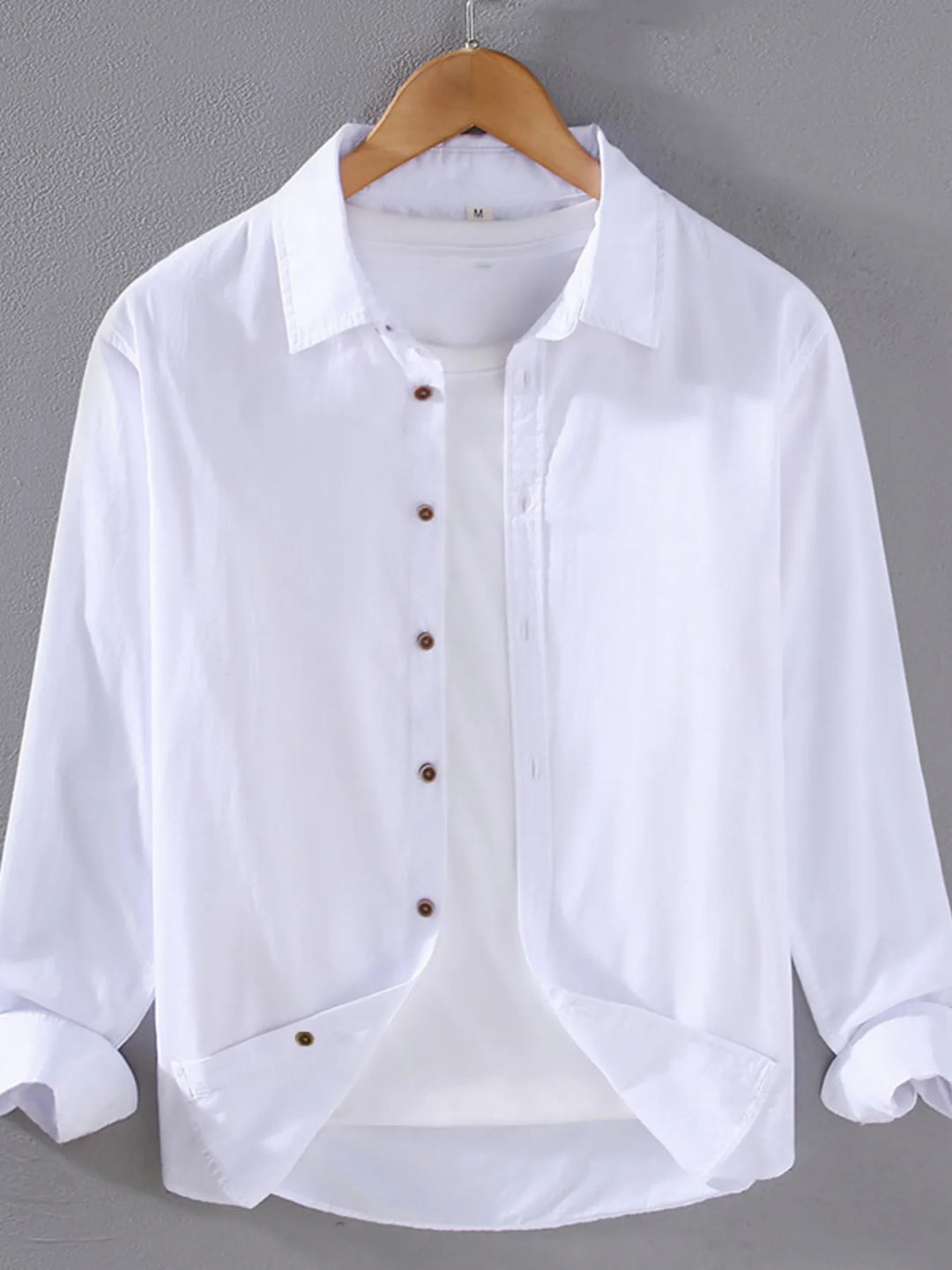 Men's Plus Size Long Sleeve Button-Up Shirt