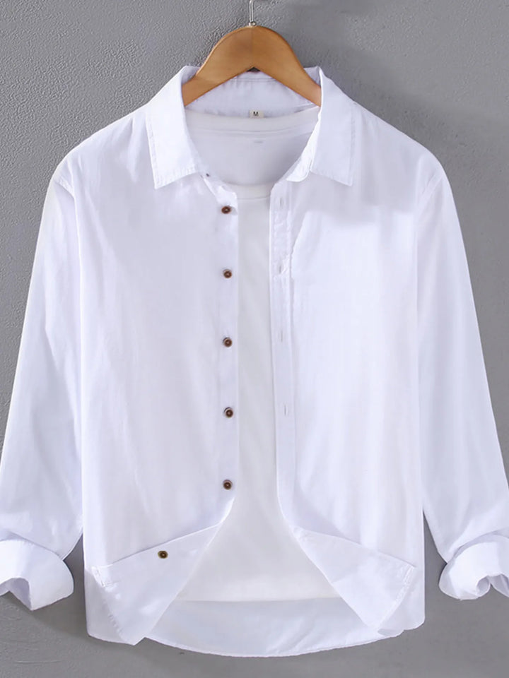 Men's Plus Size Long Sleeve Button-Up Shirt