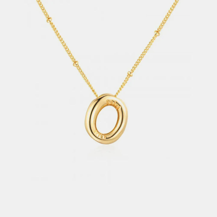 Gold-Plated Bubble Initial Necklace