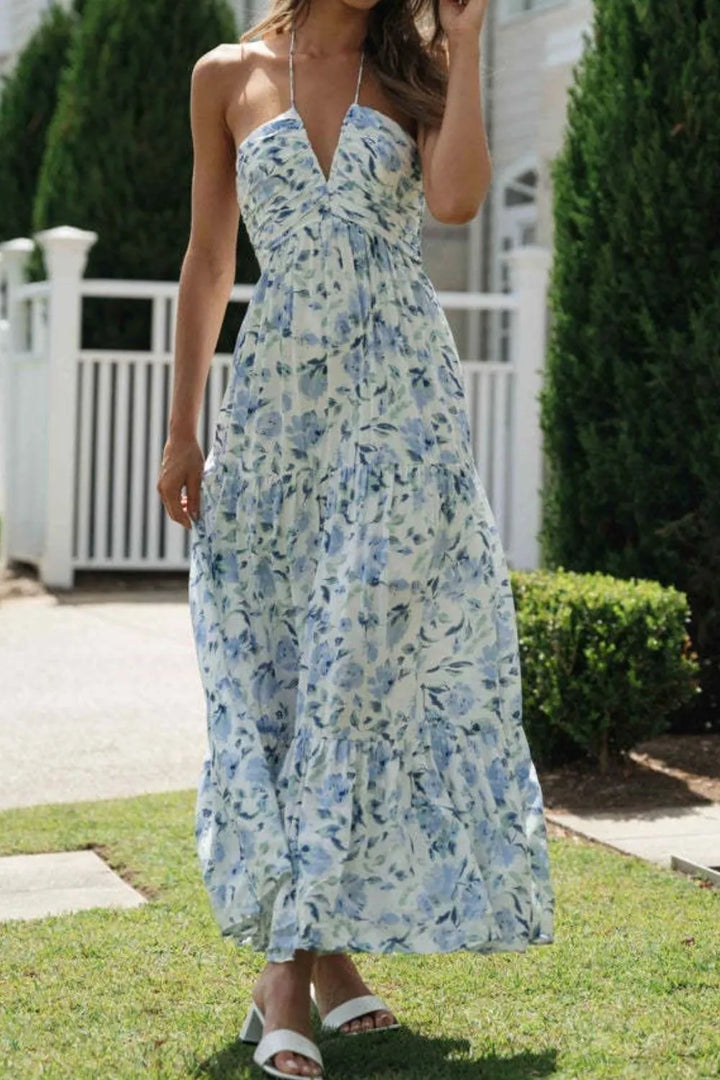 Printed Halter Neck Cami Dress