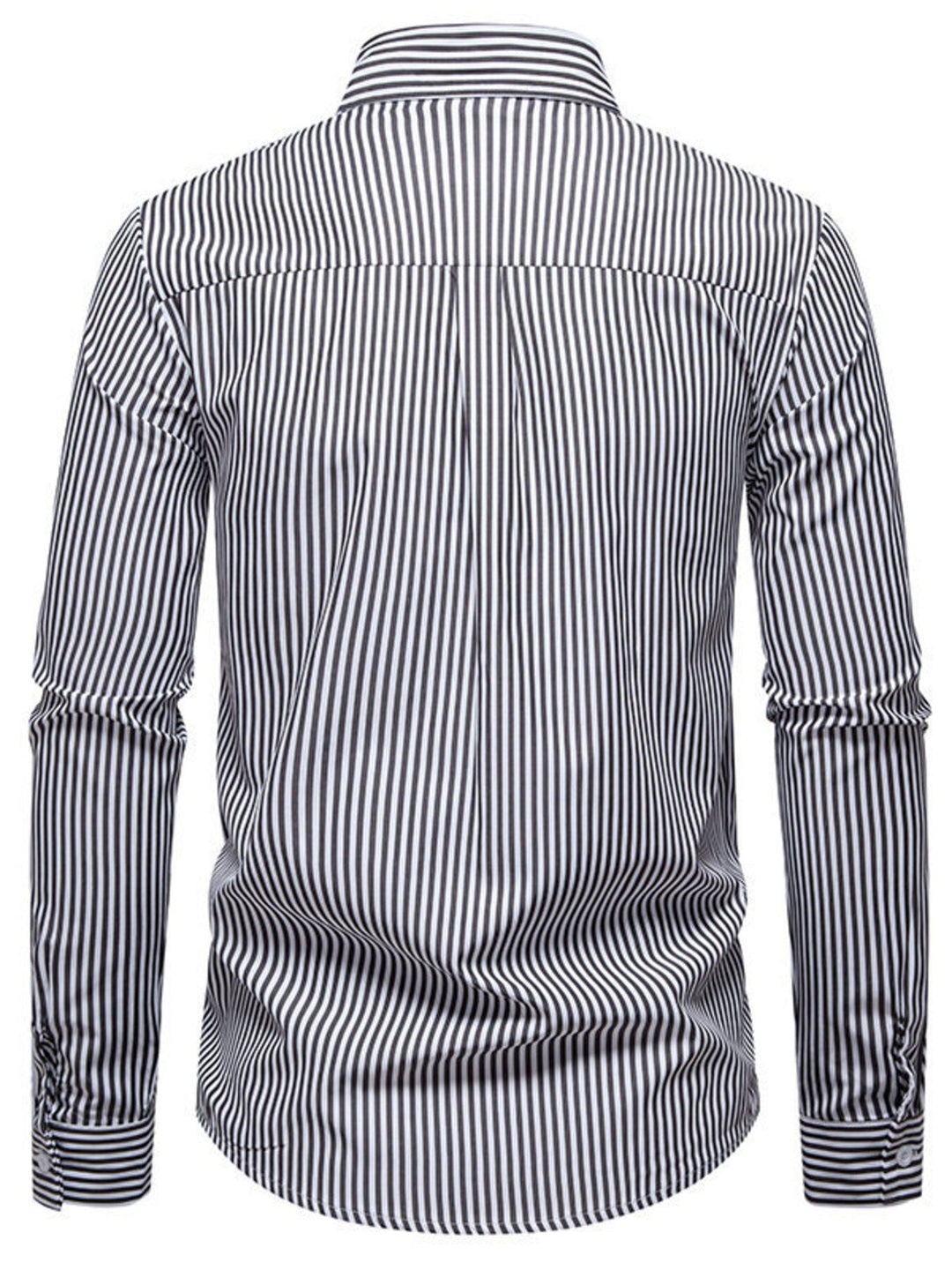 Men's Striped Woven Pattern Long Sleeve Shirt