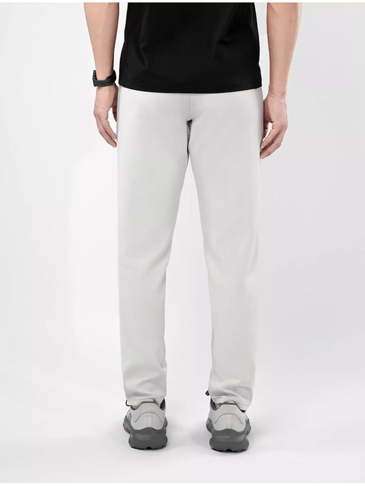 Men's Plus Size Stretch Elastic Waistband Pants with Side Zipper Pockets