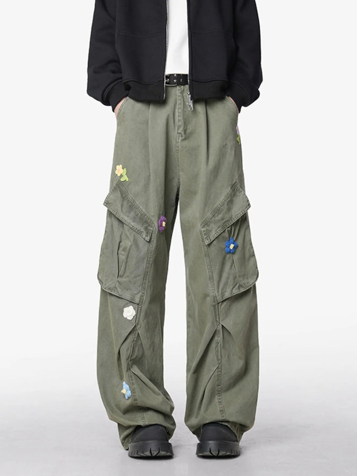 Men's Flower Wide Leg Pants