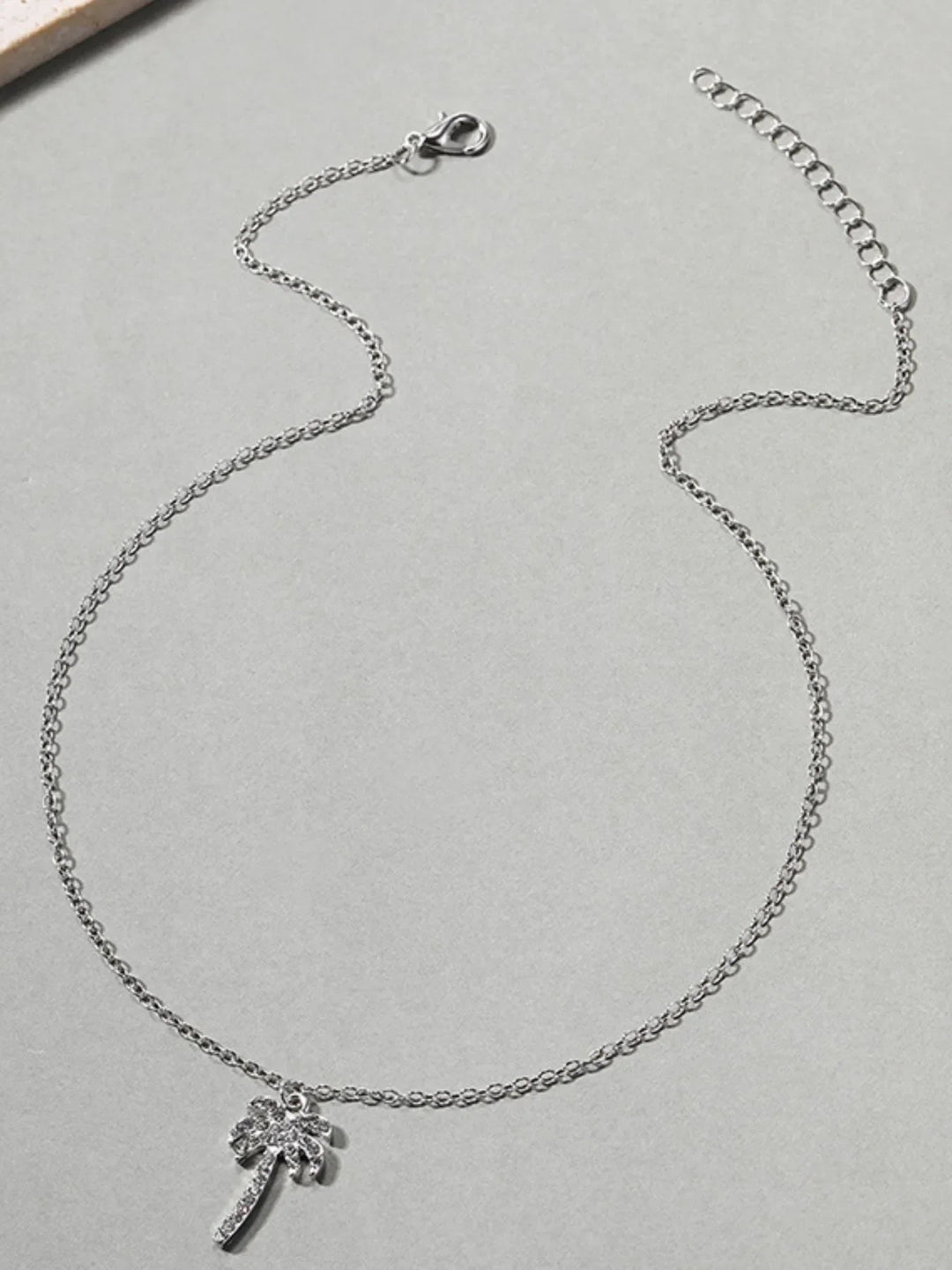 Zircon Palm Tree Pendant Necklace