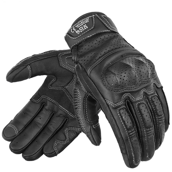 Breathable Touch Screen Motorcycle Riding Leather Gloves Men's Drop-resistant