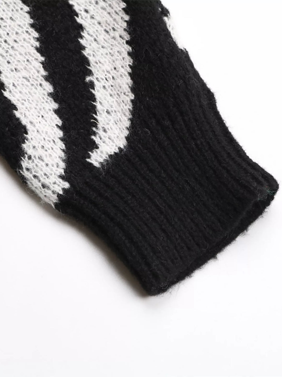 Zebra Print Relaxed Fit Pullover Sweater