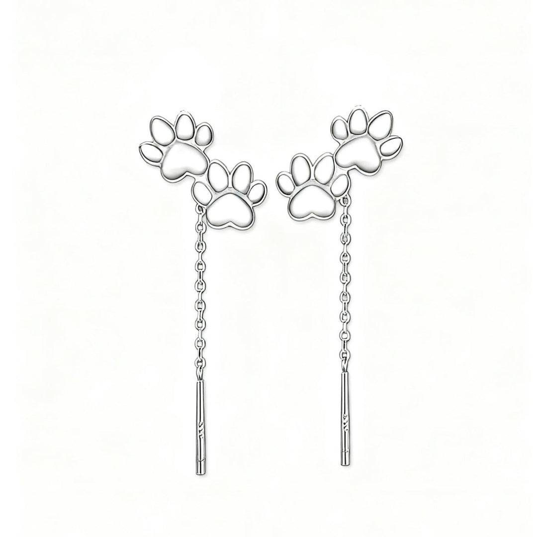 Paw Shaped Drop Earrings