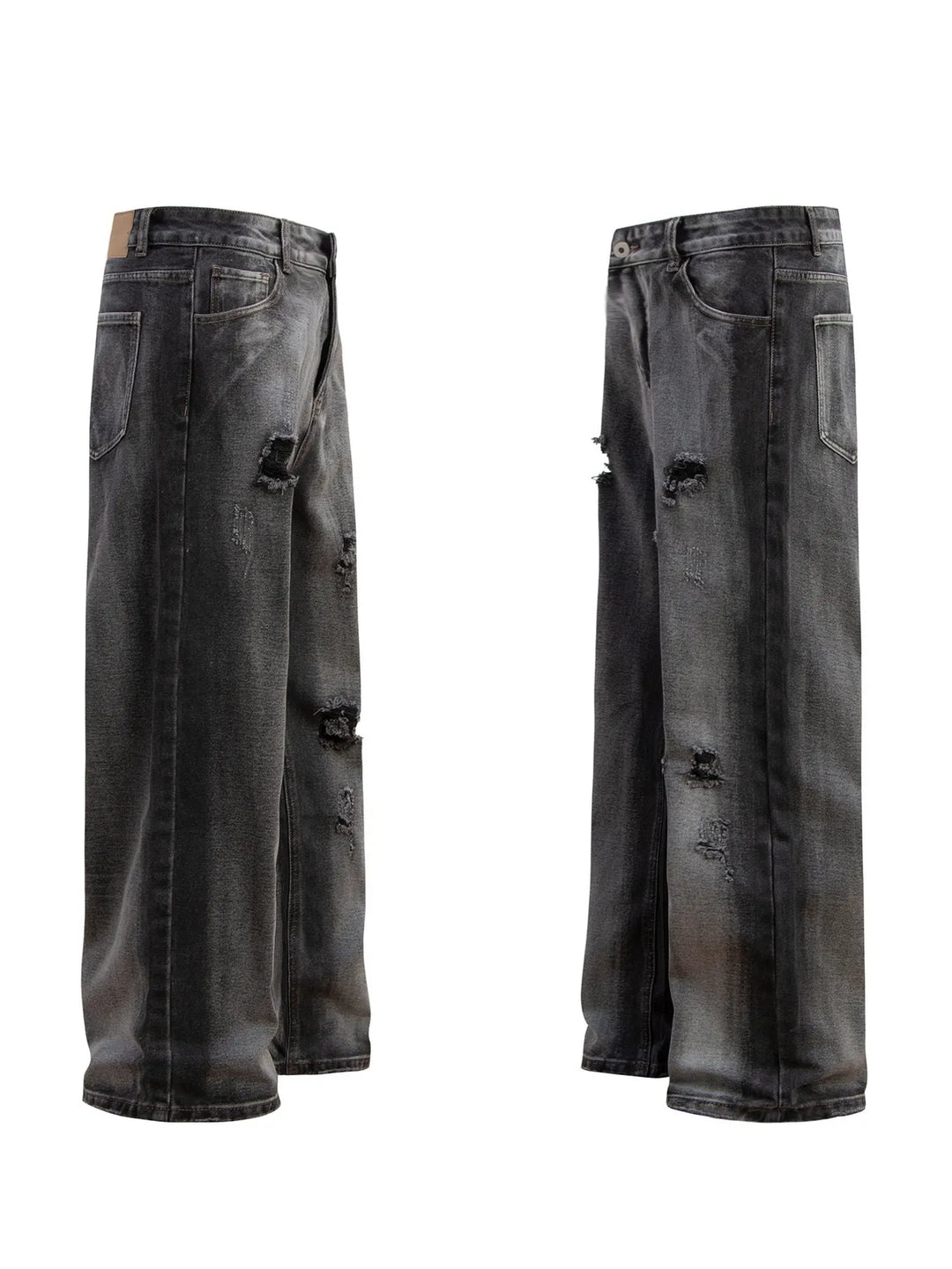 Men's Distressed Wide-Leg Jeans