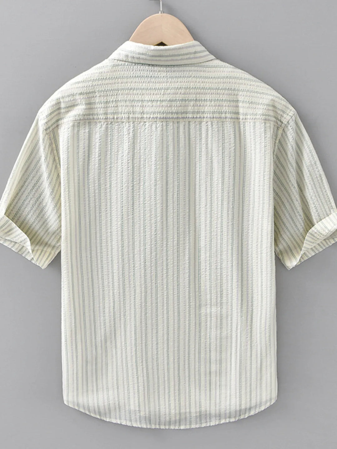 Men's Plus Size Striped Button Up Short Sleeve Shirt