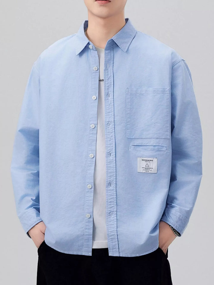 Men's Plus Size Button Up Long Sleeve Shirt