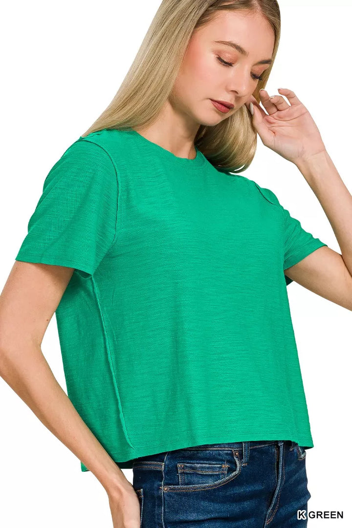 Zenana Slub Short Sleeve Tee