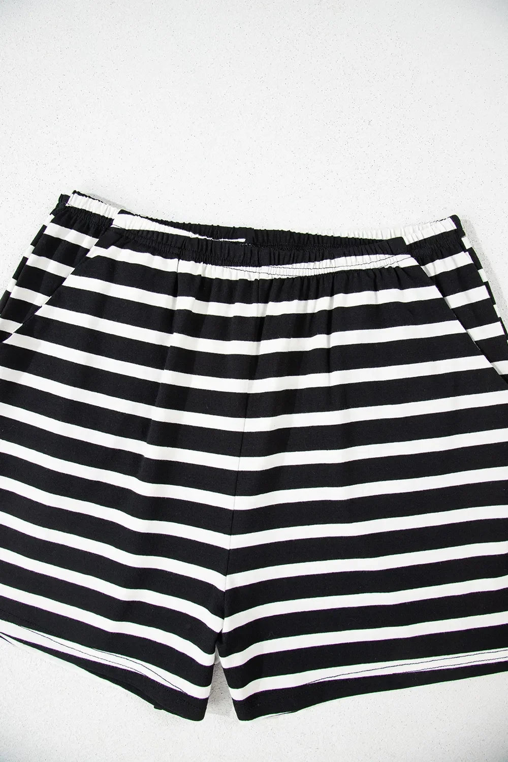 Striped Short Sleeve Top and Shorts Set