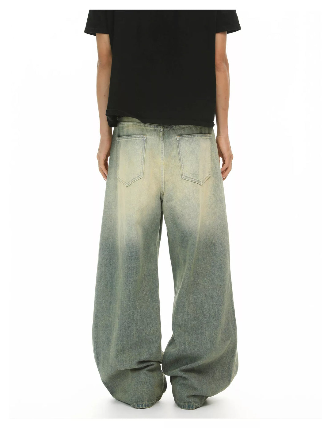 Men's Vintage Wash Wide Leg Jeans