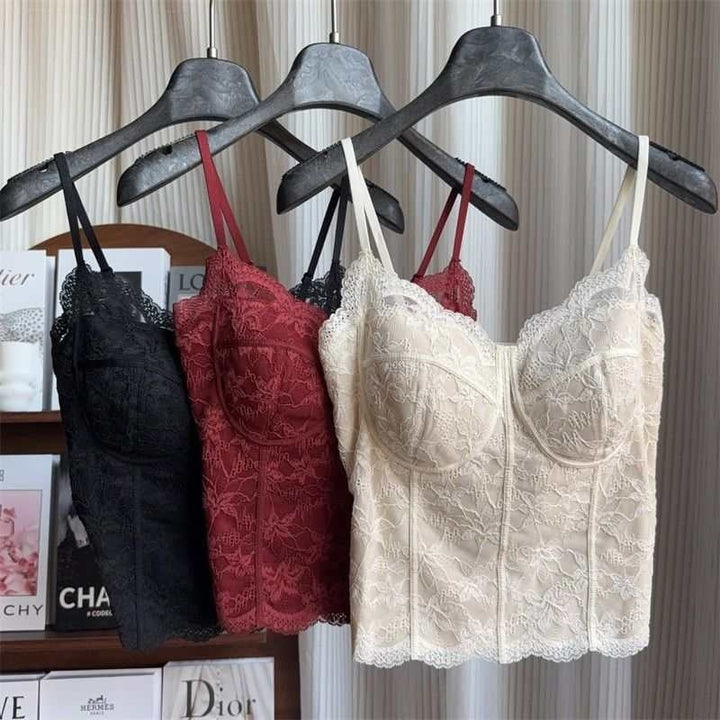 Brushed French-style Camisole For A Slimming Pure-yet-sexy Look