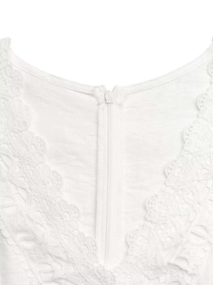 Lace Trim Wide Leg Jumpsuit