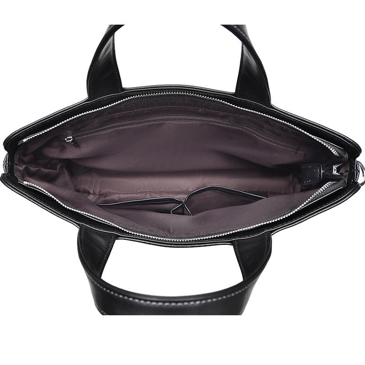 Large-capacity Crossbody Leather Briefcase