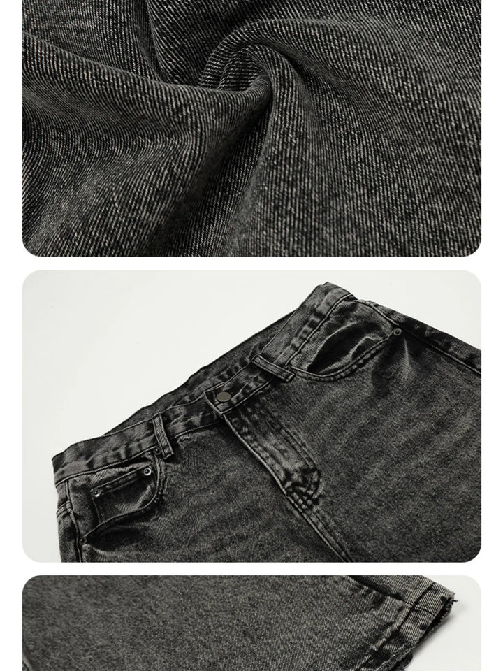 Men's Vintage Washed Wide Leg Jeans
