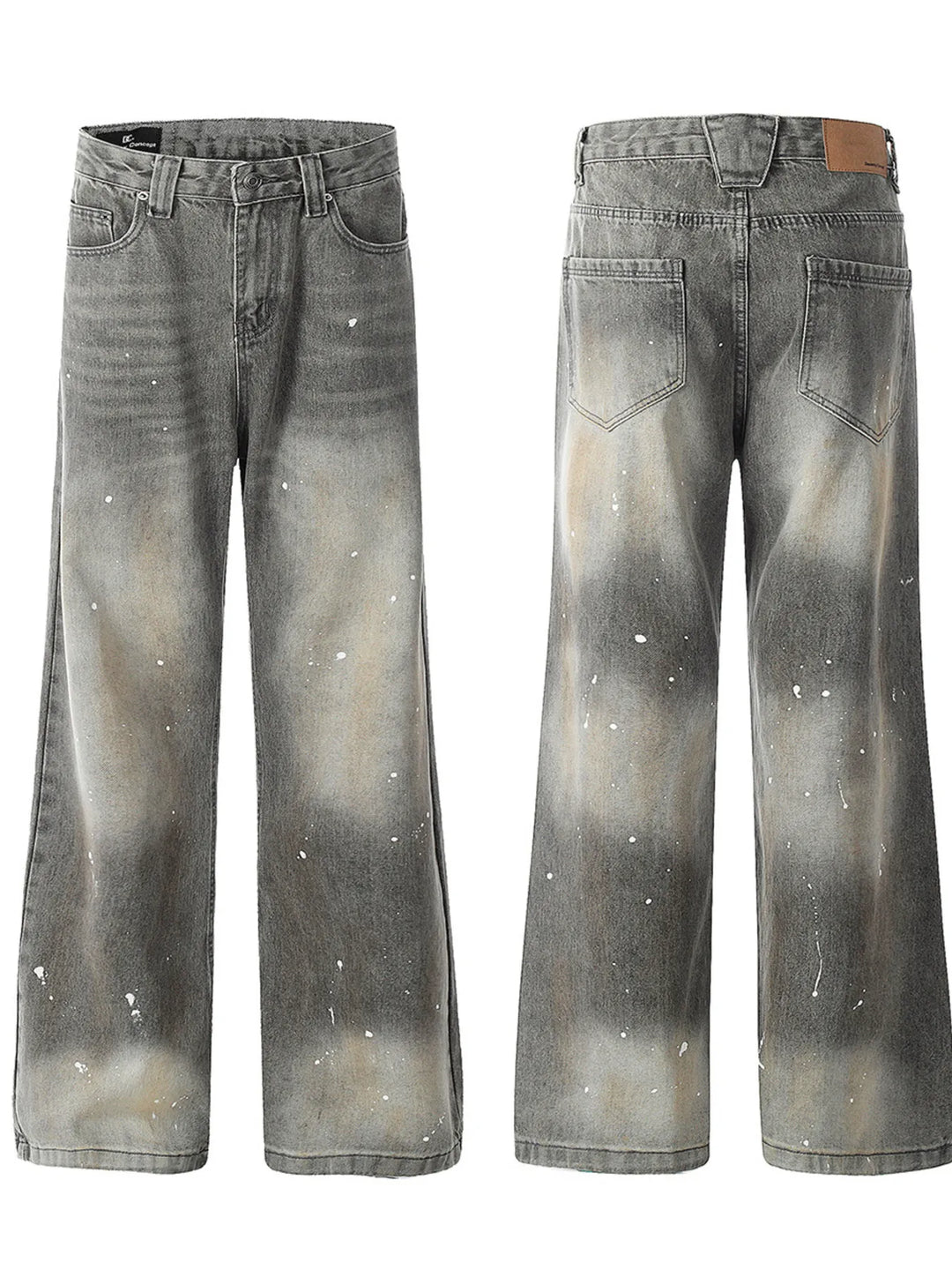 Men's Paint Splatter Wide Leg Jeans