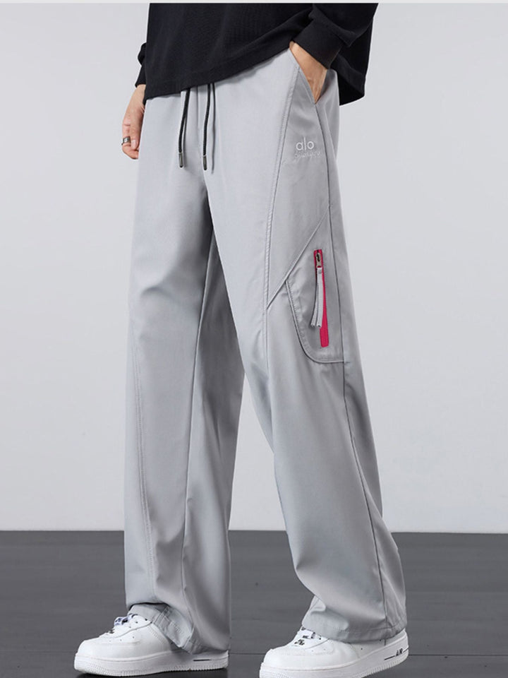 Men's Plus Size Loose Fit Cargo Pants with Zipper Pocket