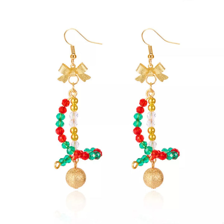 18K Gold-Plated Bead Bow Earrings