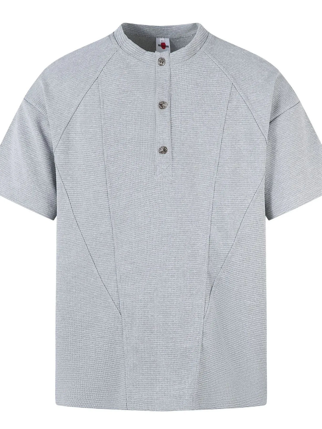 Men's Henley Structured Waffle-Knit T-Shirt