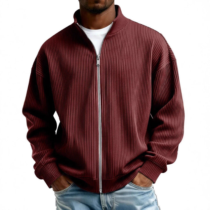 Mens Full-Zip Mock-Neck Sweater New FallWinter Style