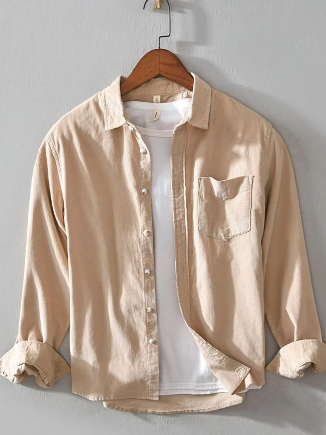 Men's Plus Size Button Up Long Sleeve Shirt