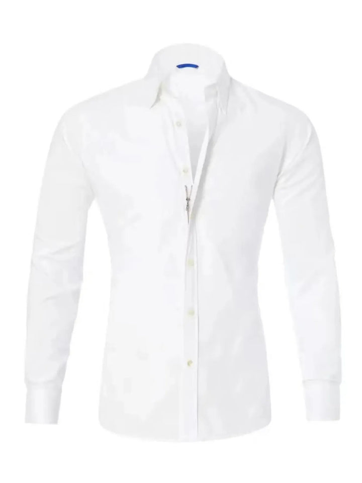 Men's Full Size Classic Button-Down Long Sleeve Business Shirt Plus Size