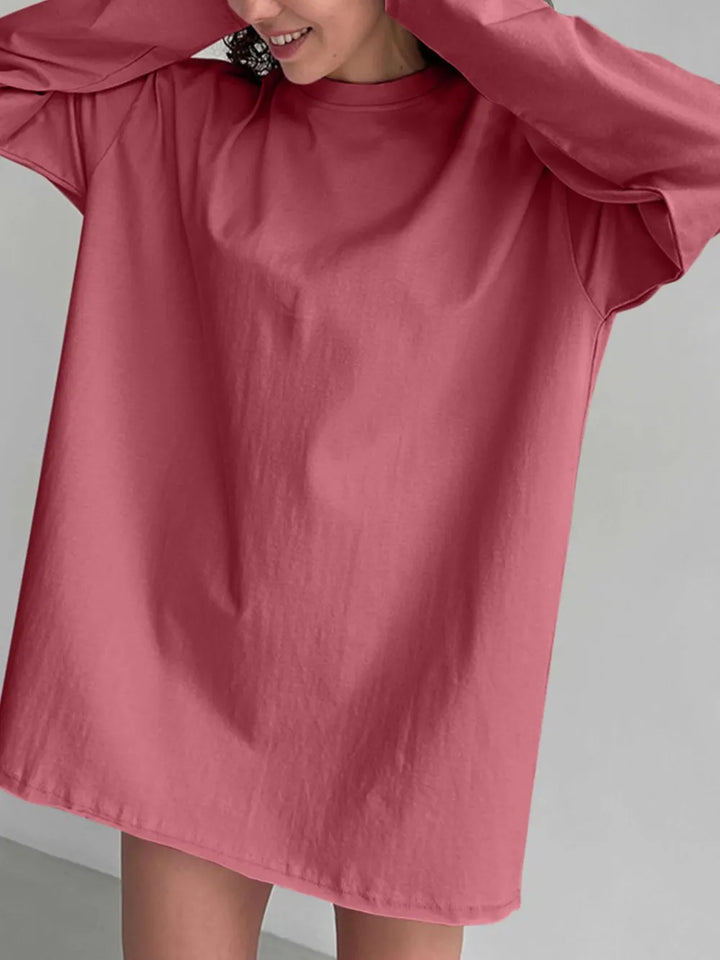 Round Neck Long Sleeve Oversized T-Shirt